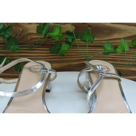 I. Miller Sz 9 M Silver Ankle Strap Synthetic Women Sandals 2264135 - Picture 3 of 7